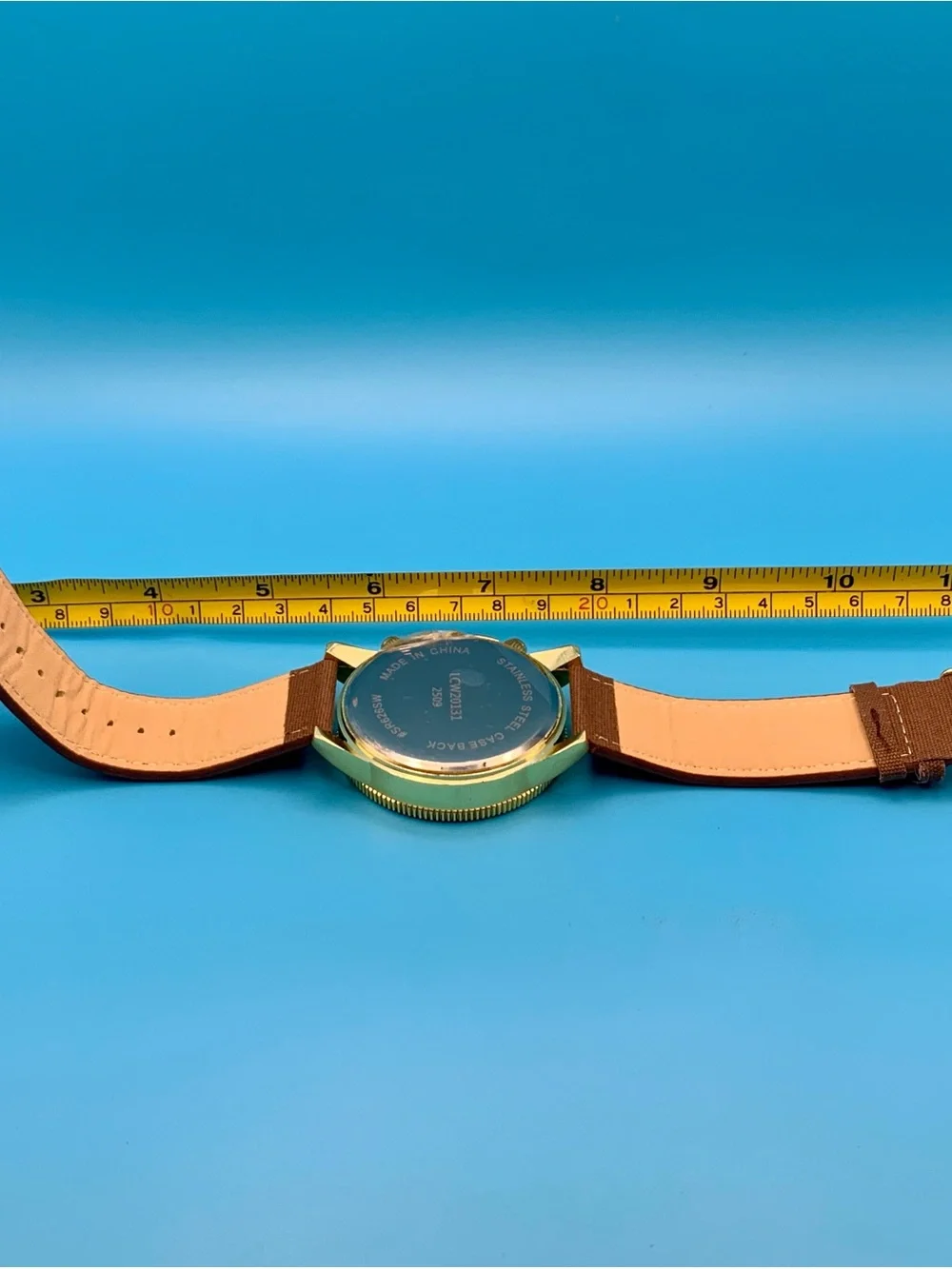 L&CO. Fashion Sport Quartz Wristwatch Faux Subdials Gold Tone Finish Working